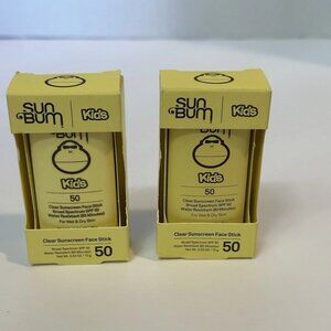 2 Pack Sun Bum Kids Clear Sunscreen Face Stick 50 SPF Water Res 80 Min SEALED
